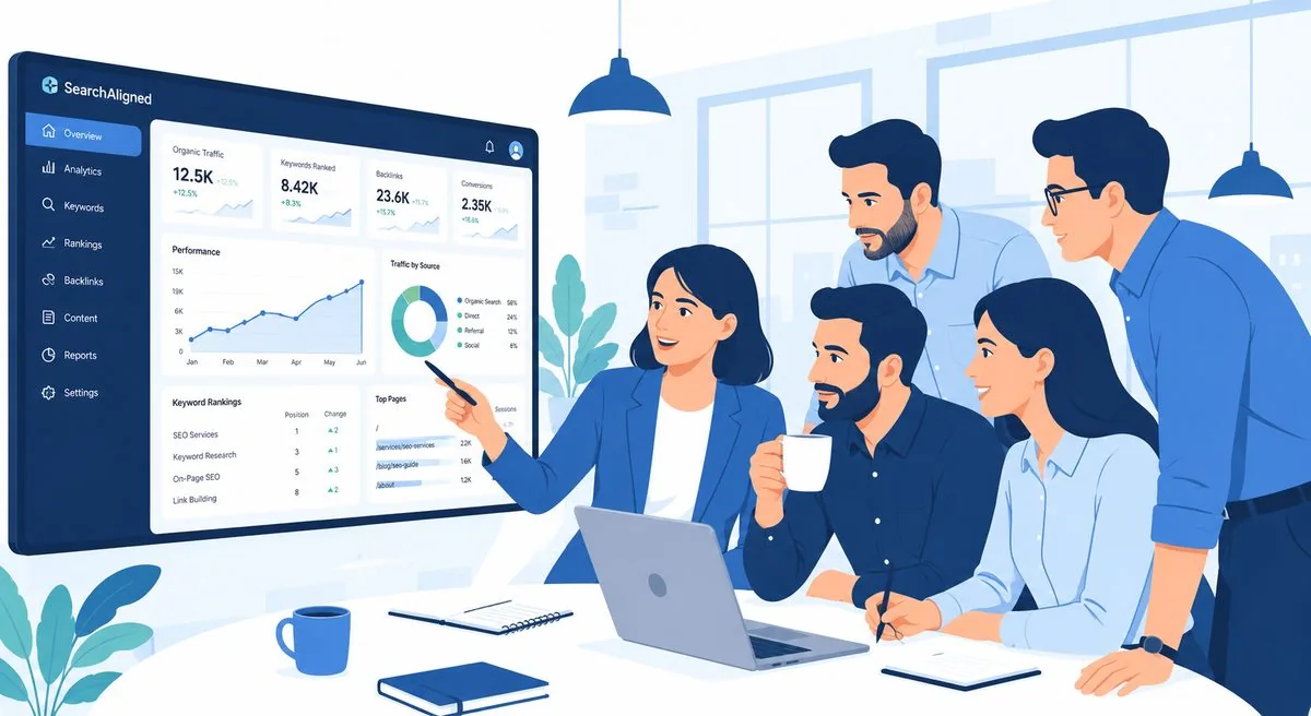 SEO experts analyzing website performance